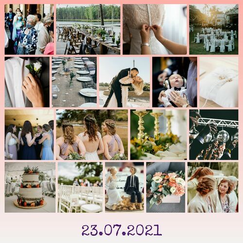 Postercollage zur Hochzeit mit Hochzeitsdatum personalisierbar