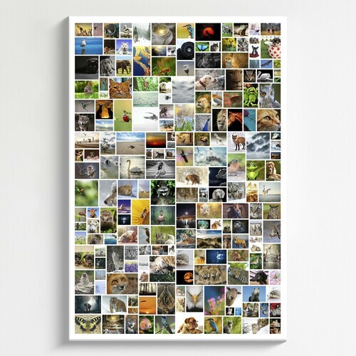 Hochkant Poster mit 200 Fotos als Fotocollage erstellt