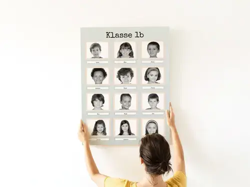 Retro Fotocollage: Klasse 1b, Namen & Bilder anpassbar