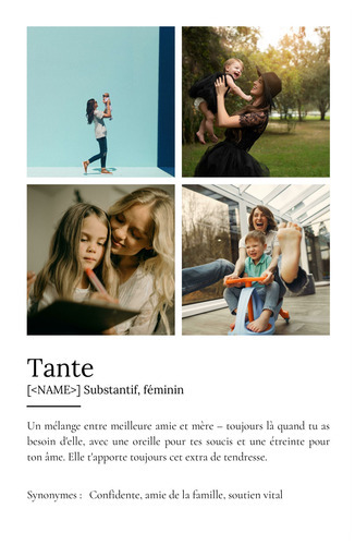 Créez votre Poster Définition Tante personnalisé avec photo