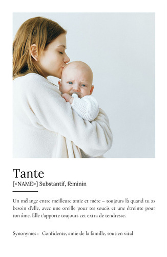 Créez votre Poster Définition Tante personnalisé avec photo