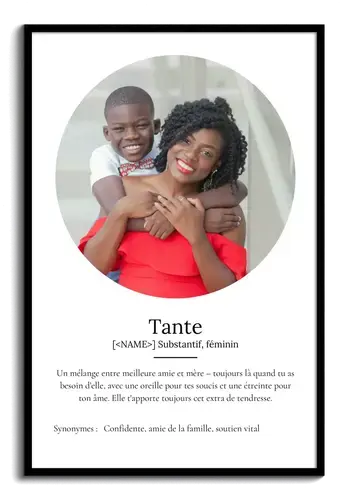Créez votre Poster Définition Tante personnalisé avec photo