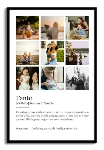 Créez votre Poster Définition Tante personnalisé avec photo