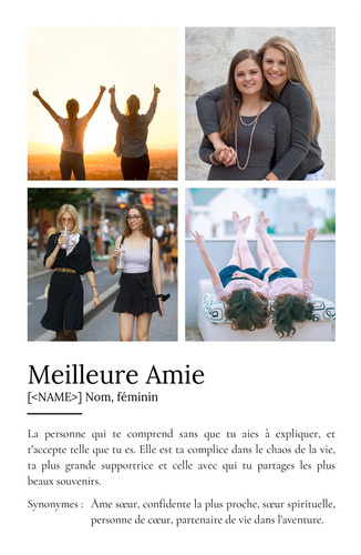 Créez un Poster Définition Personnalisé pour votre Meilleure Amie - Cadeau Unique