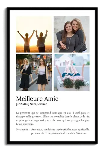 Créez un Poster Définition Personnalisé pour votre Meilleure Amie - Cadeau Unique