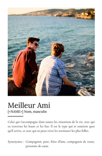Poster Définition Personnalisé 'Meilleur Ami' avec Photo - Cadeau Idéal