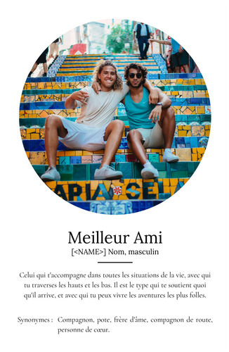 Poster Définition Personnalisé 'Meilleur Ami' avec Photo - Cadeau Idéal