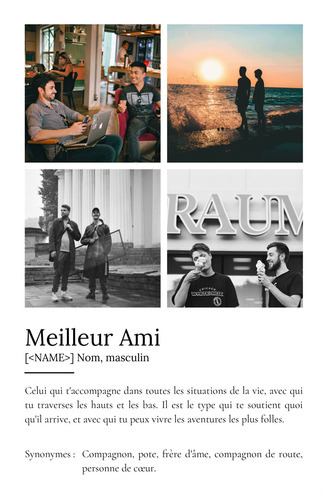 Poster Définition Personnalisé 'Meilleur Ami' avec Photo - Cadeau Idéal