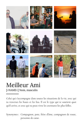 Poster Définition Personnalisé 'Meilleur Ami' avec Photo - Cadeau Idéal