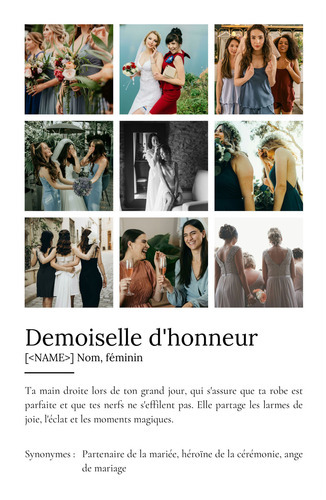 Poster Définition Personnalisé "Brautjungfer" – Cadeau Unique avec vos Photos