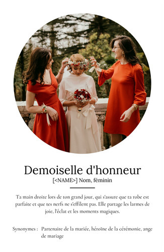 Poster Définition Personnalisé "Brautjungfer" – Cadeau Unique avec vos Photos