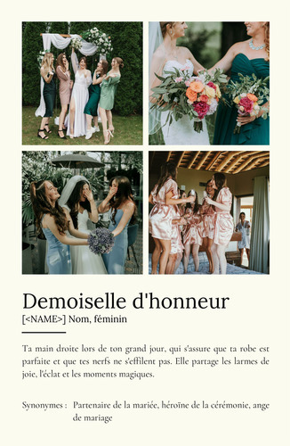 Poster Définition Personnalisé "Brautjungfer" – Cadeau Unique avec vos Photos