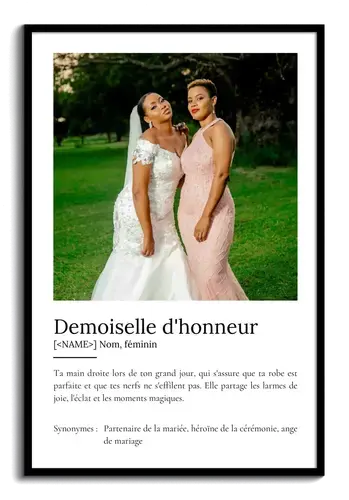 Poster Définition Personnalisé "Brautjungfer" – Cadeau Unique avec vos Photos