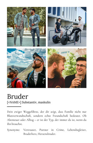 "Bruder" Definition - Geschenk als Poster, Leinwand erstellen. Eigene Fotos und Text.