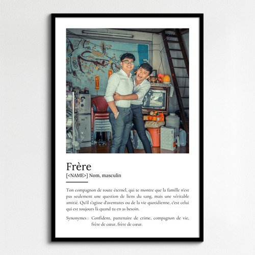 Créez un poster définition 'Frère' personnalisé avec photo