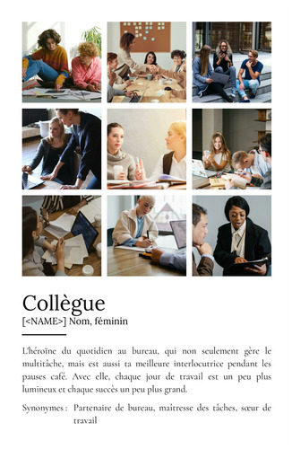 Poster Définition Personnalisé "Collègue" - Cadeau Unique avec Photo et Texte