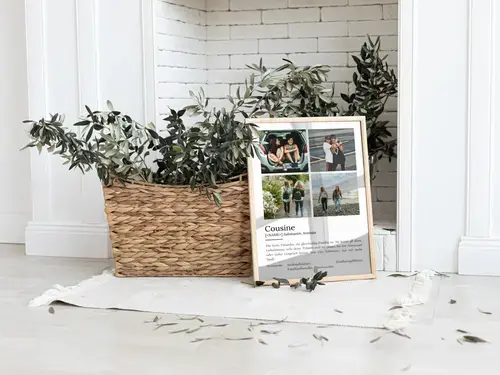 Definitionsposter Cousine - Personalisierbar mit Fotos