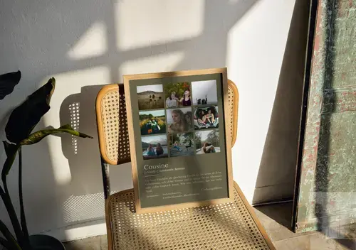 Definitionsposter Cousine - Personalisierbar mit Fotos