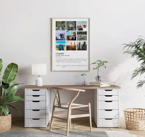 Poster Définition Personnalisé 'Cousin' avec Photos