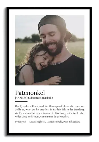 Definitionsposter Patenonkel personalisierbar