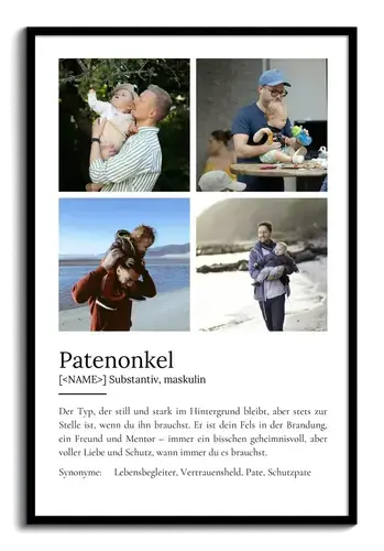 Definitionsposter Patenonkel personalisierbar