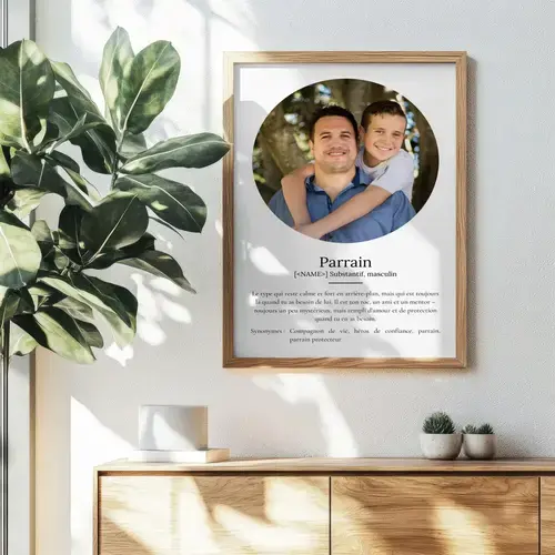 Poster Définition Parrain - Cadeau Personnalisé