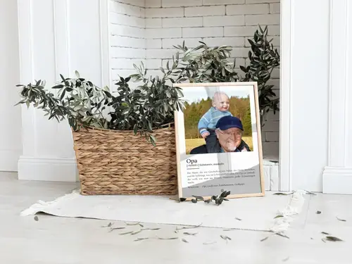 Definitionsposter Opa: Personalisierbares Fotogeschenk