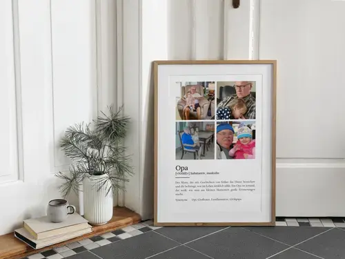 Definitionsposter Opa: Personalisierbares Fotogeschenk