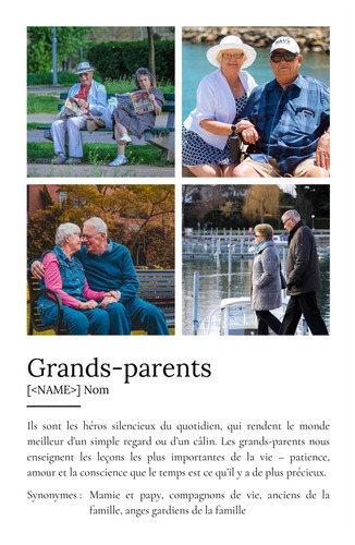 Poster personnalisé pour grands-parents – Cadeau d'amour avec photos et définition