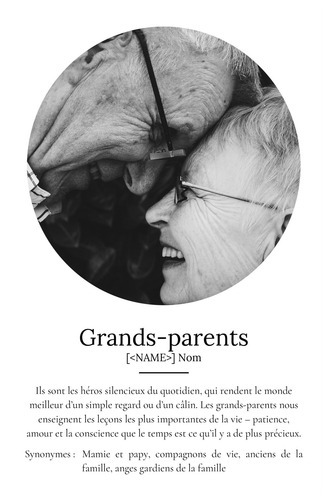 Poster personnalisé pour grands-parents – Cadeau d'amour avec photos et définition