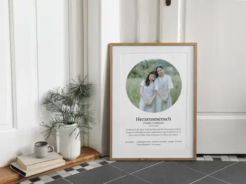 Definitionsposter 'Herzensmensch' personalisierbar