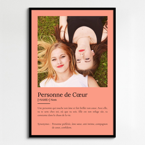 Création personnalisée: Définition Photo Poster 'Personne Chère' pour cadeau unique