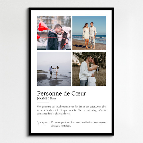 Création personnalisée: Définition Photo Poster 'Personne Chère' pour cadeau unique