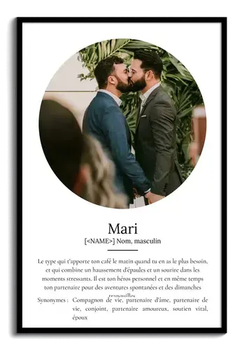 Poster Définition Personnalisé Ehemann - Cadeau Unique avec Photos et Texte Modifiables