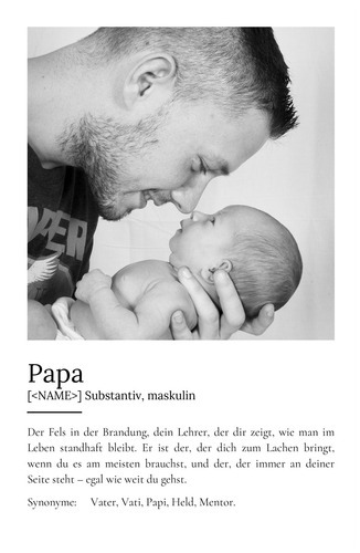 "Papa" Definition - Geschenk als Poster, Leinwand erstellen. Eigene Fotos und Text.