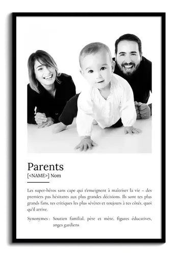 Poster Définition Personnalisé "Parents" - Cadeau Unique et Significatif