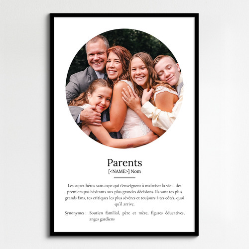 Poster Définition Personnalisé "Parents" - Cadeau Unique et Significatif