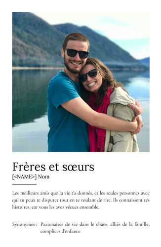 Poster Définition Personnalisé 'Frères et Sœurs' avec Photos