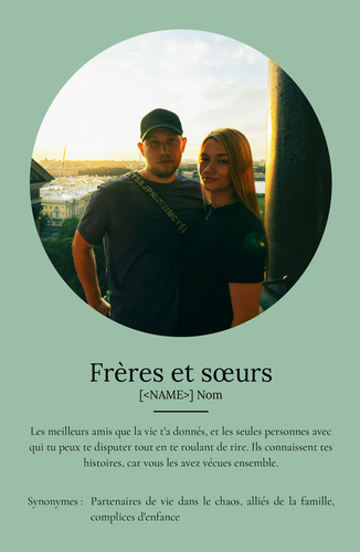 Poster Définition Personnalisé 'Frères et Sœurs' avec Photos