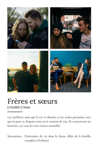 Poster Définition Personnalisé 'Frères et Sœurs' avec Photos
