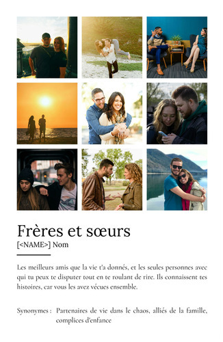 Poster Définition Personnalisé 'Frères et Sœurs' avec Photos