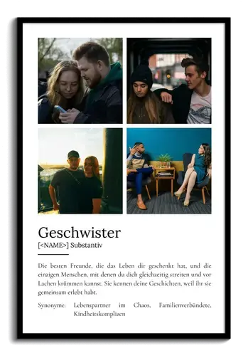 Definitionsposter Geschwister Duden-Stil personalisierbar