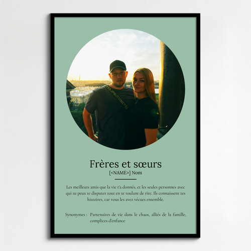 Poster Définition Personnalisé 'Frères et Sœurs' avec Photos