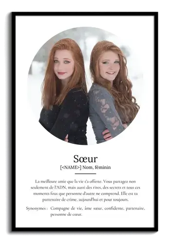 Poster Définition Personnalisé "Sœur"