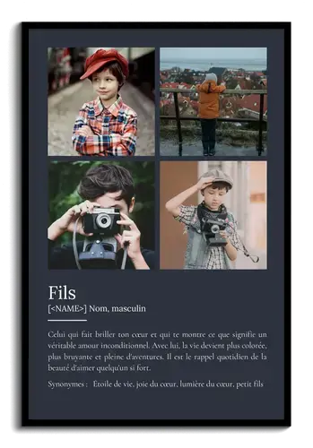 Poster Définition Personnalisé Fils - Cadeau Unique et Touchant