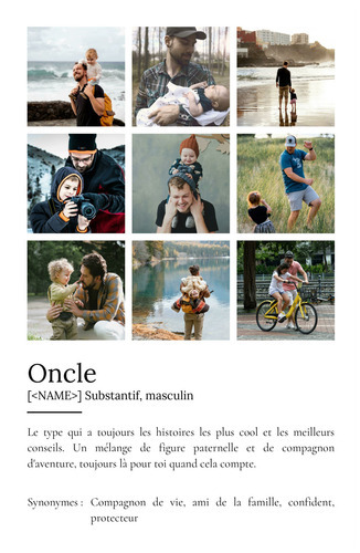 Poster définition personnalisé "Oncle" - Créez votre cadeau unique