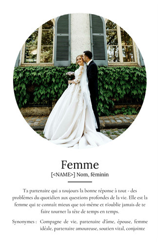 Poster Définition Personnalisé: Épouse - Offrez un Souvenir Unique!