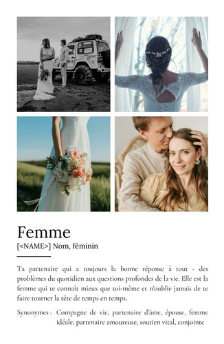Poster Définition Personnalisé: Épouse - Offrez un Souvenir Unique!