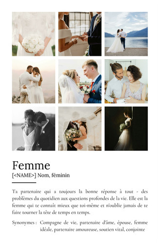 Poster Définition Personnalisé: Épouse - Offrez un Souvenir Unique!