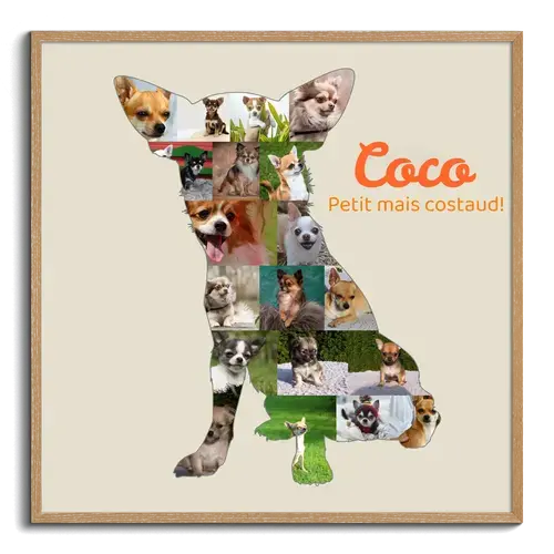 Collage Personnalisée Chihuahua - Créez de Touchants Souvenirs Visuels
